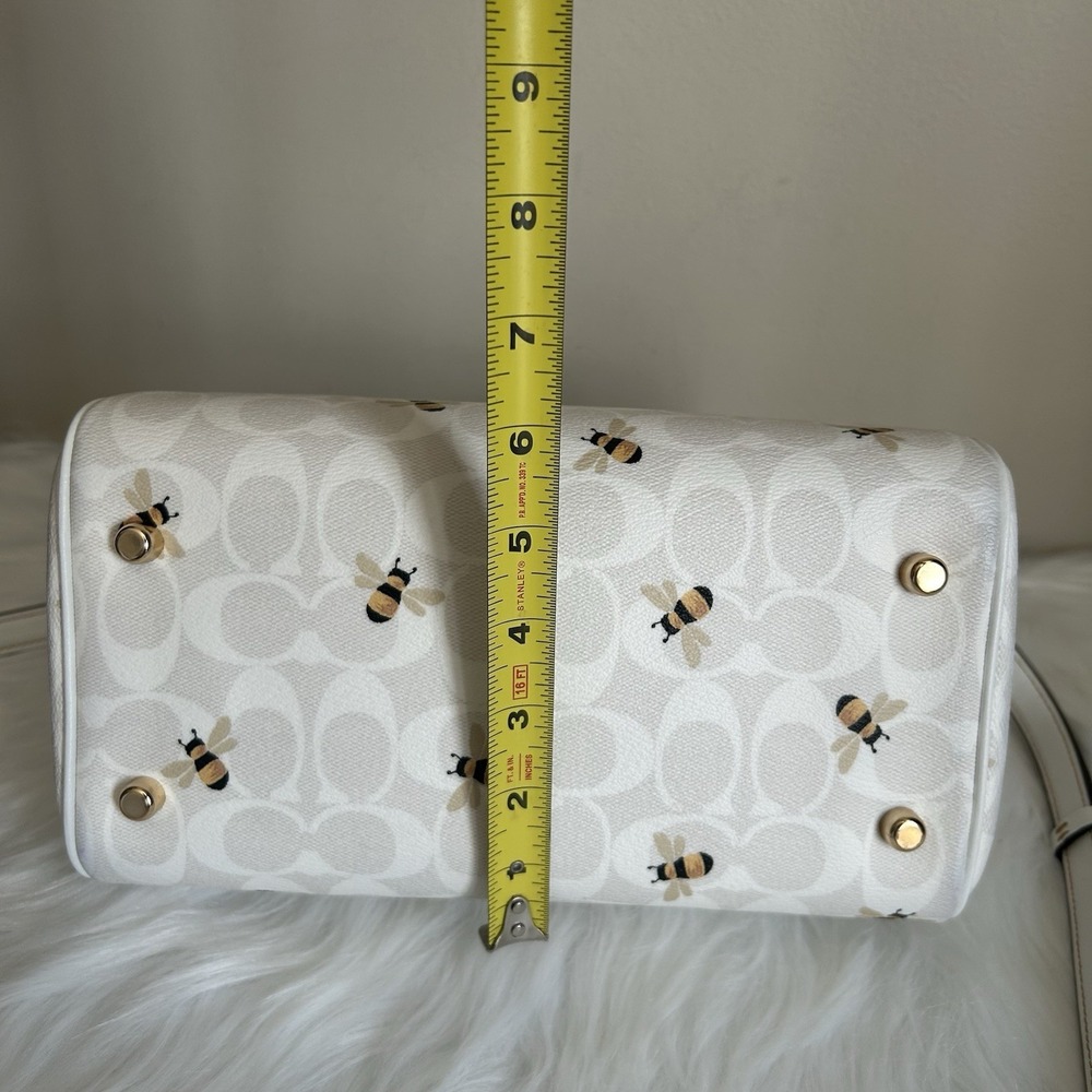 Coach Rowan Satchel Signature Canvas Bee Print White Khaki CH516 Crossbody Bag - Picture 10 of 10